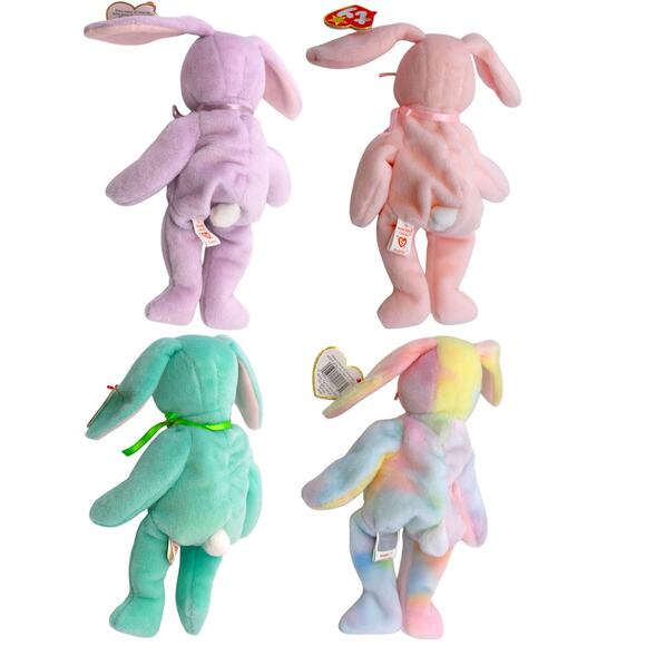 Easter Bunnies Beanie Babies [Set of 4] Hippie, Hippity, Hoppity, Floppity - Picture 2 of 7